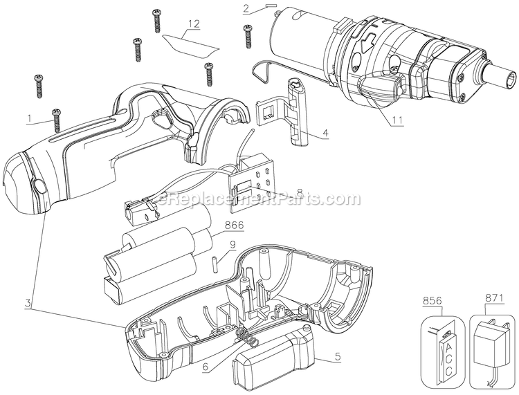 Black and Decker PP360-AR (Type 1) 4.8v Screwdriver Power Tool Page A Diagram